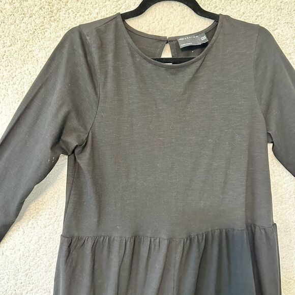 Asos Design Jumpsuit Womens Size 10 Black Flowy Wide Leg Pants Keyhole Back - Picture 3 of 13